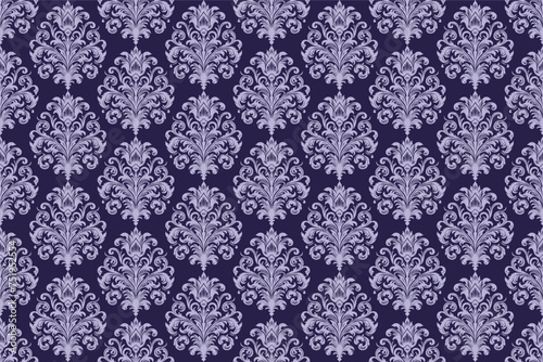 Damask Fabric textile seamless pattern textured background Luxury decorative Ornamental floral vintage style. Curtain, carpet, wallpaper, clothing, wrapping, textile