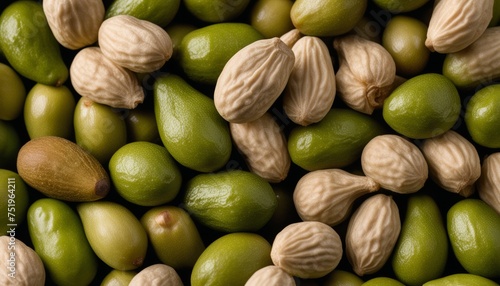  A bounty of fresh, green almonds ready for harvest