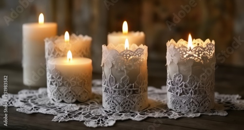  Elegant candlelight ambiance with lace doilies