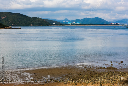 Discovery Bay at Lantau Island, Hong Kong. Vast bay of water stretching out to Hong Kong Disneyland