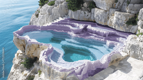 Natural Thermal Pools on Coastal Cliffside