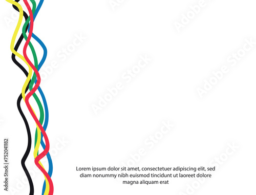 Abstract multicolored background. Vector graphics for design. lines, texture. Abstract curly line with olympics color.