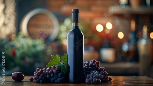 A Bottle of Fine Red Wine Generative AI