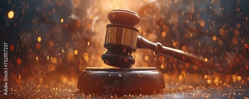 Capturing the Impact of a Gavel Strike, Symbolizing a Legal Victory in Cinematic Style. Concept Legal Victories, Gavel Strike, Cinematic Impact, Symbolic Imagery