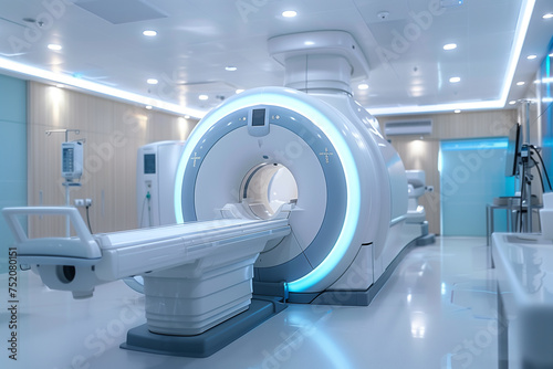 MRI machine in clean room of hospital, Magnetic resonance imaging.