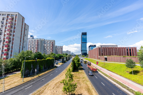 Beautiful view of Katowice, capital city of Silesia, Poland