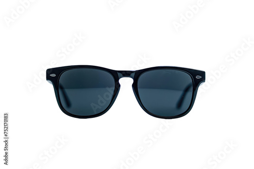 Cool Sunglasses with a Black Plastic Frame Isolated On Transparent Background