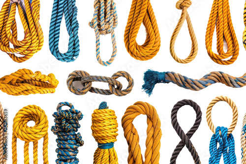 Collection of Various Ropes Isolated On Transparent Background
