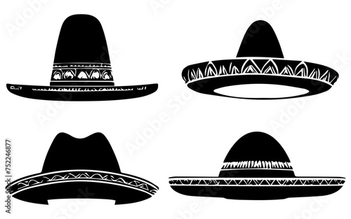 Hand drawn vector illustration sketch of hats