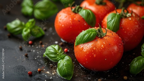 ripe red tomatoes and basil