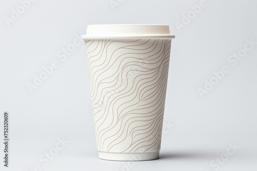 Set of realistic blank mock up paper cups Coffee to go, take out mug. Vector illustration isolated and can be used for white backgrounds. Generative AI.