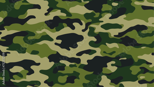 Seamless green camouflage pattern. Military camouflage pattern background. Vector illustration.