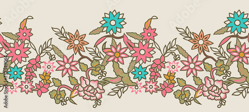 beautiful floral chintz motif digital art