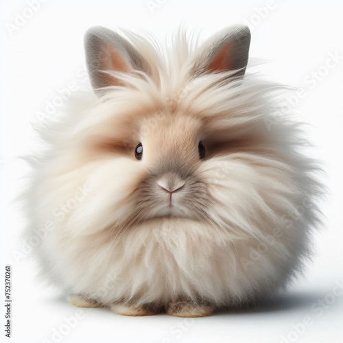 Angora Rabbit on white background