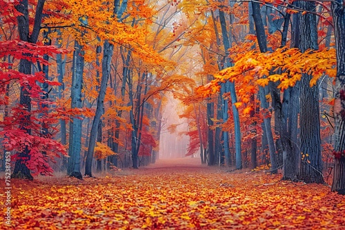 Vibrant Autumn Landscape with Bright Foliage