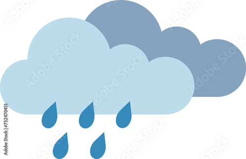 Rain Weather Forecast Icon On Transparent Background. Weather Forecast Icon, Weather Forecasting Graphic, Prepare for Showers, Rainy Days Ahead