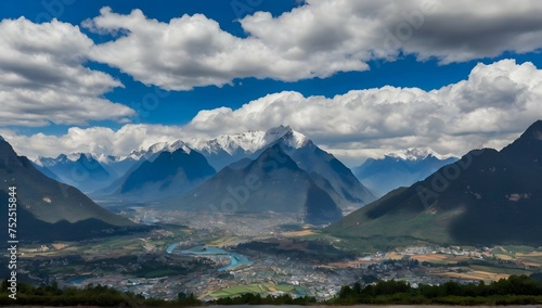 Blue mountains famous tourism scenery lijiang