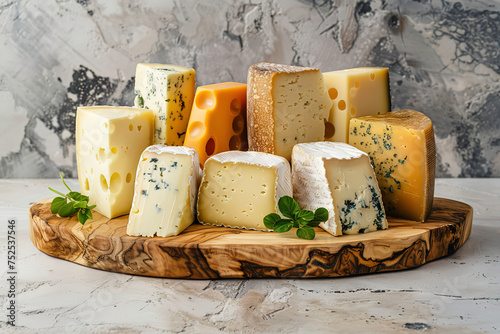various kinds of cheese mixed in various forms