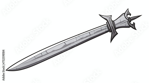Cartoon sword freehand draw cartoon vector illustration