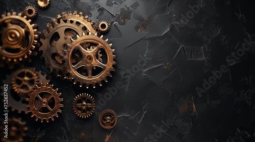 Steampunk gears and cogs, industrial design