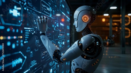 Chatbot Chat with AI, Artificial Intelligence. man using technology smart robot AI, artificial intelligence by enter command prompt for generates something,