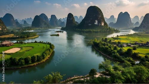 The beautiful landscape of guilin in yangshuo
