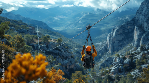 Zip-Lining Thrills: Flying Together Over Mountains