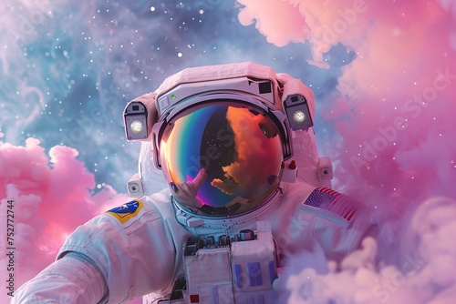Astronaut Selfie in Space A Stellar Snap for the Month of April Generative AI
