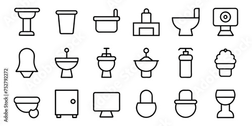 WC icons set. Toilet sign. Man, woman, mother with baby and handicapped silhouettes collection. Male and female restroom