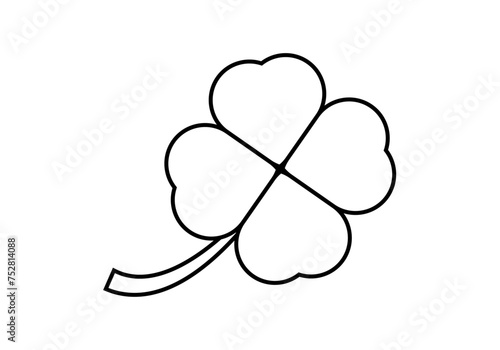 Icono de trébol de cuatro hojas en fondo blanco.