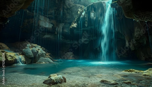 Waterfall in a Cave