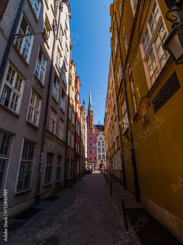 City street in Gdansk, Poland. 