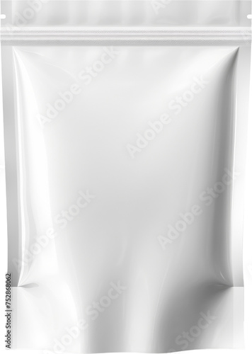white plastic pouch bag mockup isolated on white or transparent background,transparency 