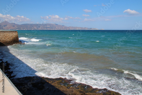 mediterranean sea in heraklion in crete in greece 