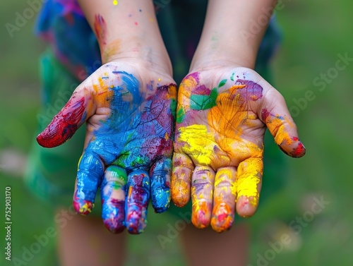Colorful Hands Young Kid Creativity