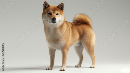 Portrait of a shiba inu dog : Japan dog. AI Generative.