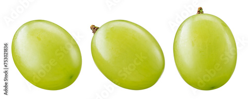 Grape. Green grapes isolated on transparent or white. Fresh green grape macro. Grapes transparent PNG.