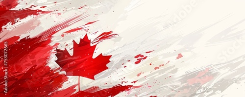 Soft background of canadian flag with a white background
