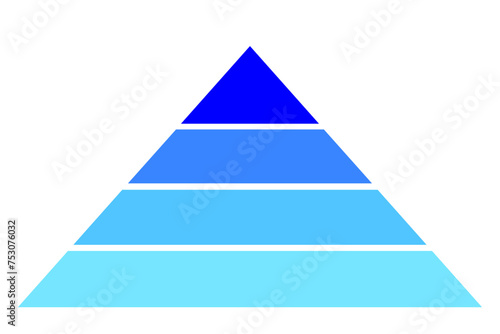 分離型三角ピラミッド。階層を表すイラスト。ビジネスアイコン。