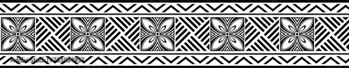 Polynesian Tattoo tribal pattern band, polynesian ornamental border design seamless vector