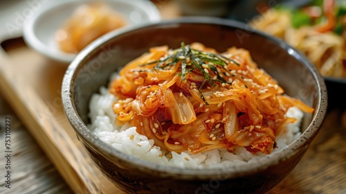 Kimchi and rice. Generative AI