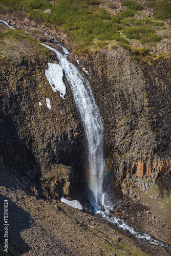 Taimyr. Waterfall on the Putorana Plateau. Russia