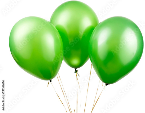 Grüne Luftballons isoliert auf weißen Hintergrund, Freisteller