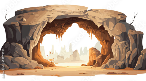 Cave freehand draw cartoon vector illustration isola