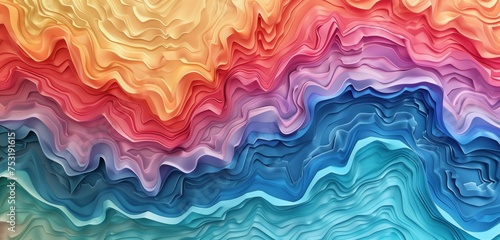 abstract background, colorful raw crepe paper waves vintage filter