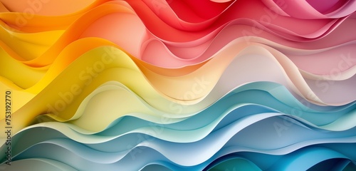 abstract background, colorful raw crepe paper waves 