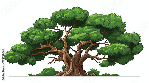 Tree freehand draw cartoon vector illustration isola