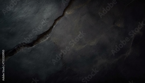 Rock texture with cracks,black stone background with copy space for design