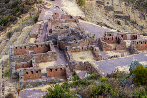 The Pisac Ruins are an archaeological site located in the Sacred Valley of Peru,. These ruins are part of the larger Inca Empire and are known for their impressive agricultural terraces.