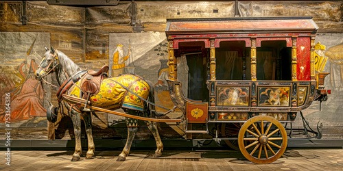 Medieval Horse-Drawn Carriage, Classic Artistry in Vintage Transport 🎨🐴🏰